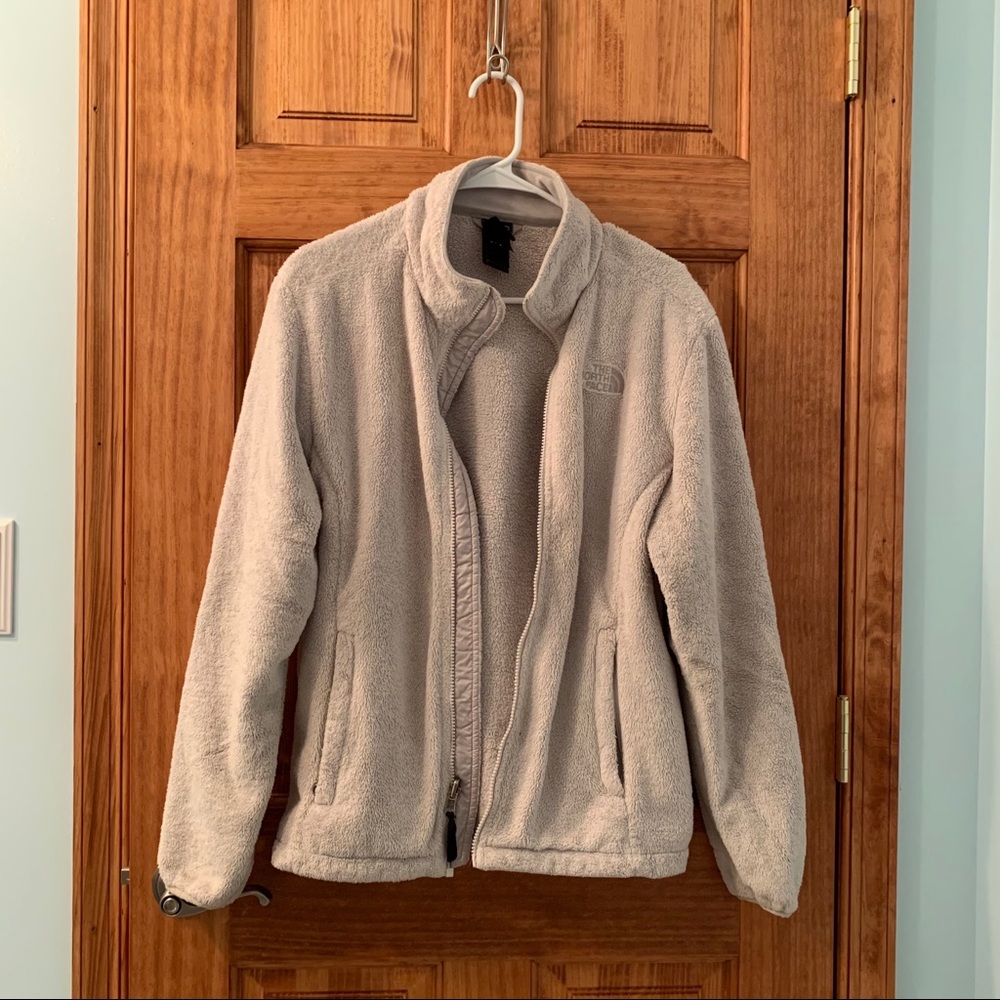 Gray/Off-white North Face Fleece Jacket
